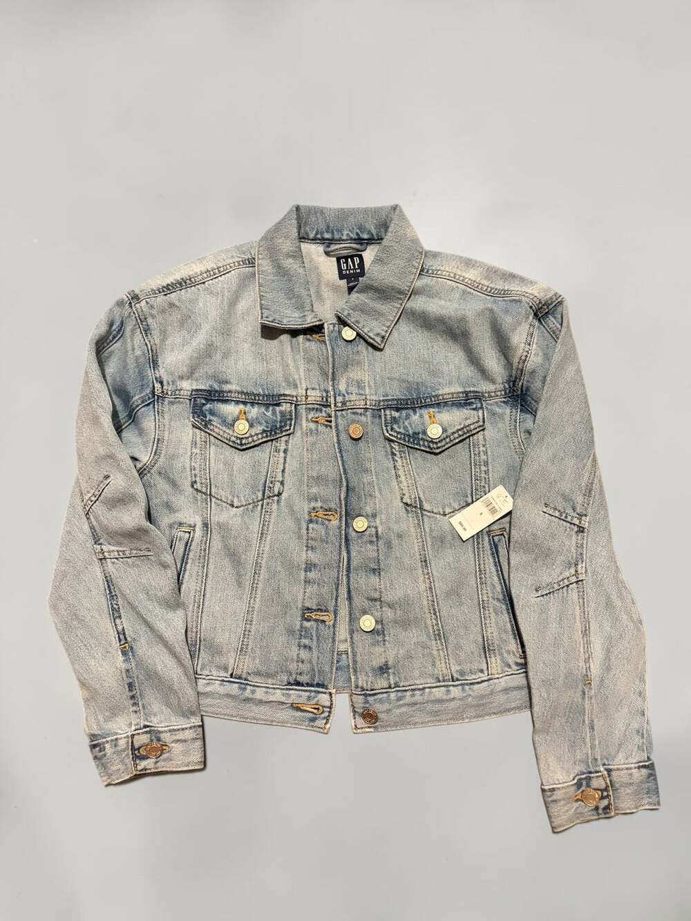 Gap Denim Light Wash Distressed Jean Jacket Size S